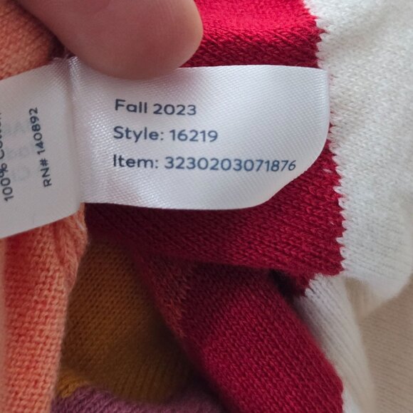 Marine Layer Sunset Pullover Sweater L Colorblock Cotton 70s Retro Long Sleeve - Picture 10 of 14